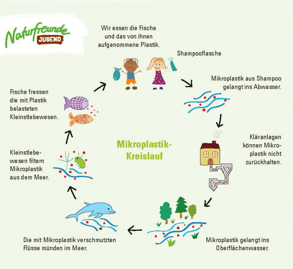 Schematische Darstellung Mikroplastik-Kreislauf